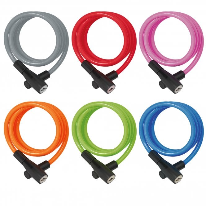 ABUS 3506K Key Coil Cable Lock/120cm in Assorted Colours - Bulk Pack 12 locks