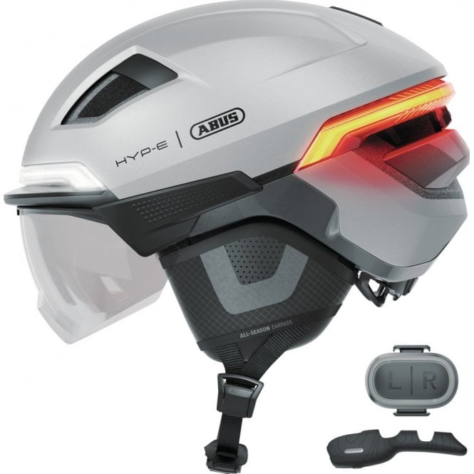 ABUS HYP-E BL.ACE Urban Commuting Helmet in Gleam Silver