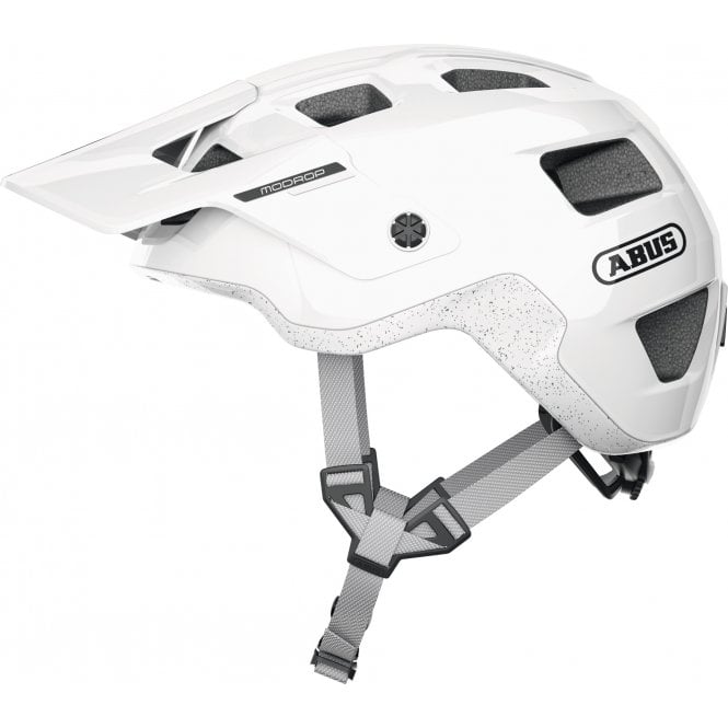 ABUS MoDrop MTB Helmet in Alpine White