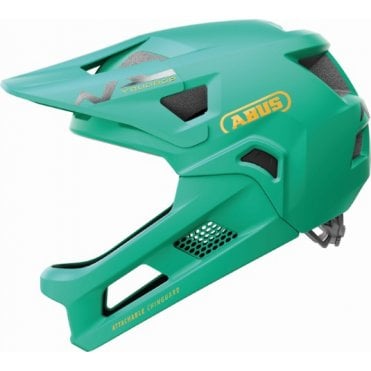 ABUS YouDrop FF Kids Full Face MTB Helmet in Sage Green - 48-55cm