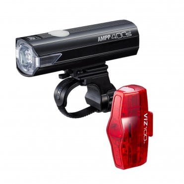 Cateye Ampp 400S / Viz 100 Bike Light Set (USB-C)