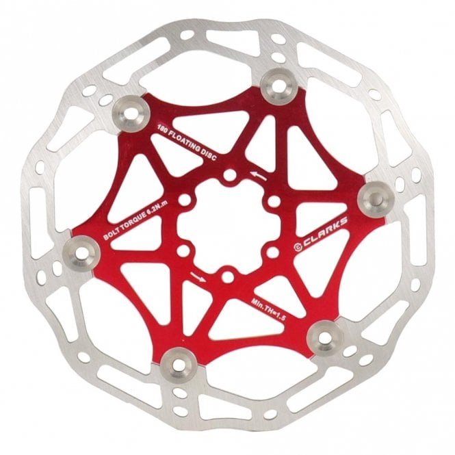 Clarks CFR-AR02 Floating Rotor 6 Bolt - 180 mm - Red