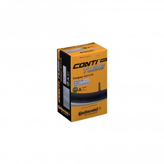 Continental Compact Inner Tube 34mm Schrader Valve - Black - 10/11/12 inch