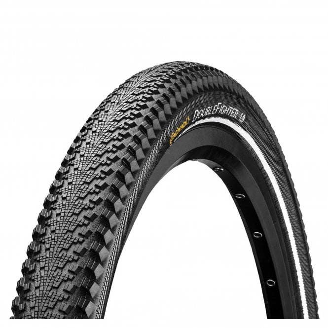 Continental Doublefighter III Reflex  - Rigid Tyre - Black/Black Reflex - 24 Inch