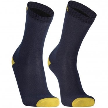 DexShell Ultra Thin Crew Waterproof Socks - Navy/Lime