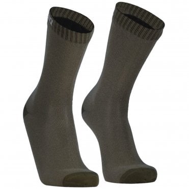 DexShell Ultra Thin Crew Waterproof Socks - Olive Green