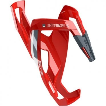 Elite Custom Race Plus Resin Bottle Cage - Red / White