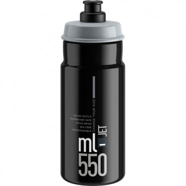 Elite Jet Biodegradable Bottle - Black With Grey Logo - 550 ml