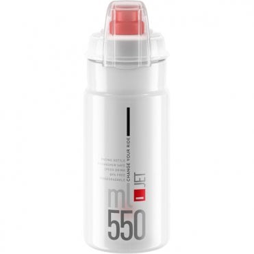 Elite Jet Biodegradable MTB Bottle - Clear With Red Logo