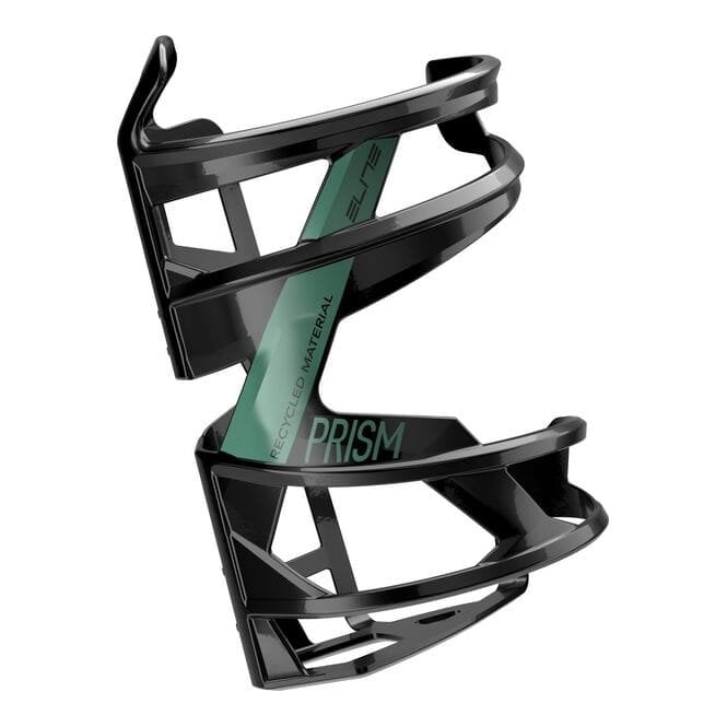 Elite Prism Recycled Side Entry Bottle Cage - Gloss Black / Green