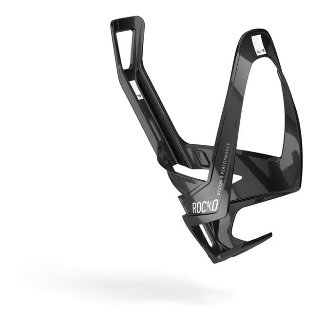 Elite Rocko Carbon Bottle Cage - Gloss Black / White