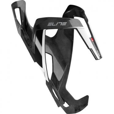 Elite Vico Carbon Bottle Cage - Gloss Black / White