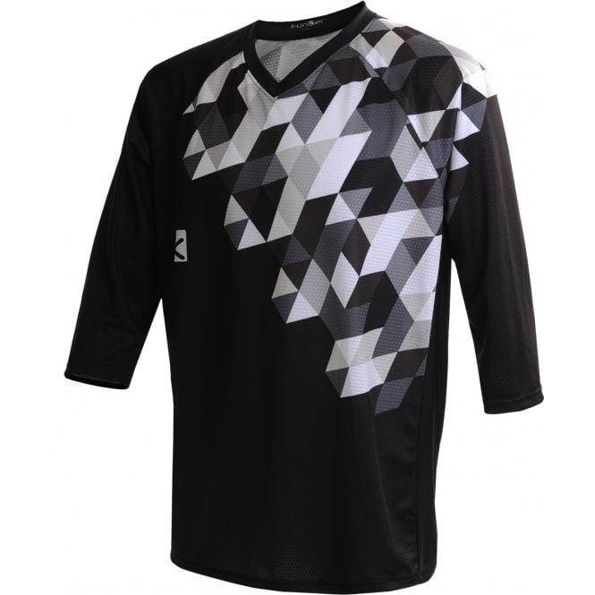 Funkier Flow-MTB Enduro 3/4 Jersey in Black/White