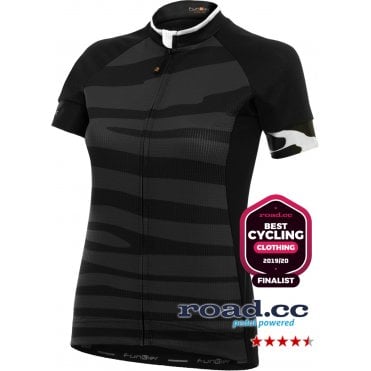 Funkier Prima Pro Ladies Short Sleeve Jersey in Black-Wave