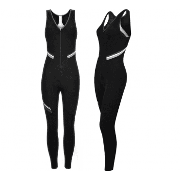 Funkier Thermesse S-980W-C12 Ladies Winter Double Strap Bib Tights In BLACK
