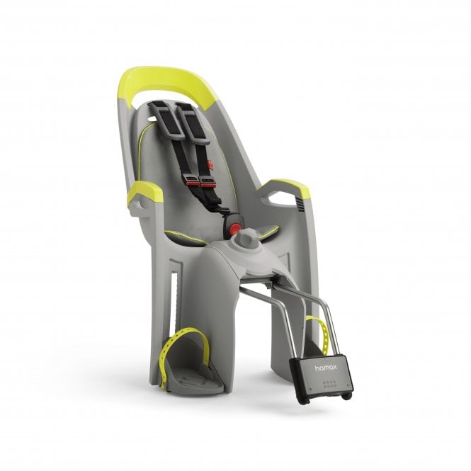 Hamax Amaze Child Bike Seat With Lockable Bracket  Light Grey and Lime