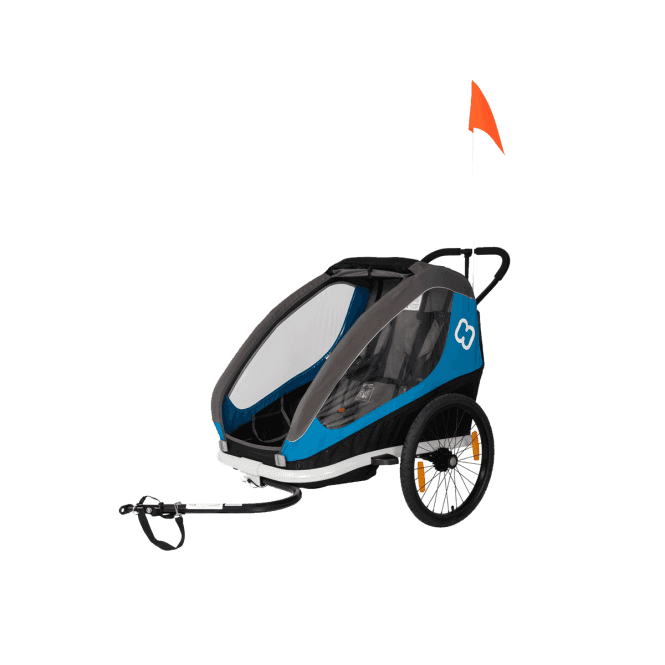 Hamax Traveller Twin Child Trailer - Blue/Grey