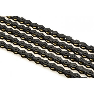 Izumi 410 Mash SF Track Chain - Jet Black Links and Gold rollers