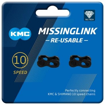 KMC MissingLink 10-speed Joining links 10R DLC 2Pr (Re-useable) - Black