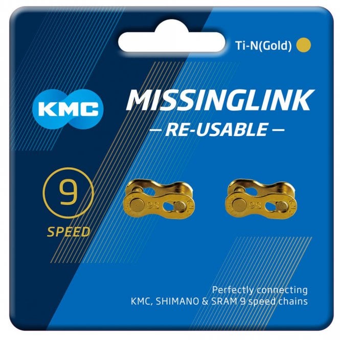 KMC MissingLink 9-speed Joining links 9R Ti-N 2 Pr (Reusable) - Gold
