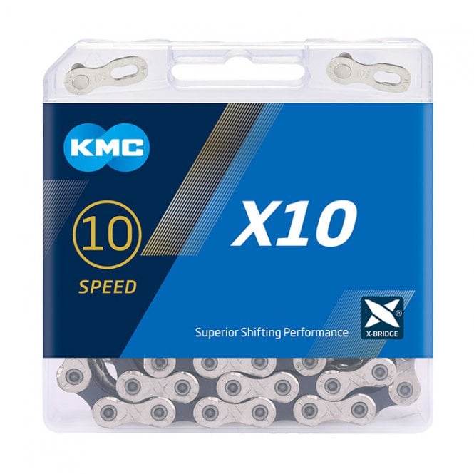 KMC X10 Chain - 10 Speed - Silver/black 122L