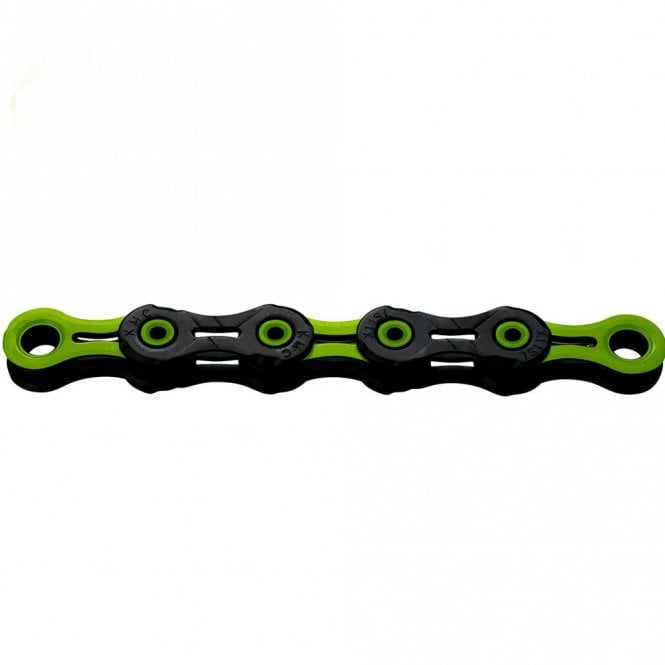 KMC X11 DLC Black/Apple Green Waxed Chain - 11 Speed - 118L