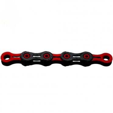 KMC X11 DLC Black/Red Waxed Chain - 11 Speed - 118L