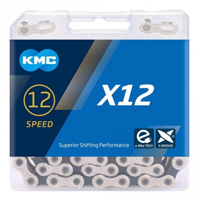 KMC X12 Chain 128 Links - Silver/black