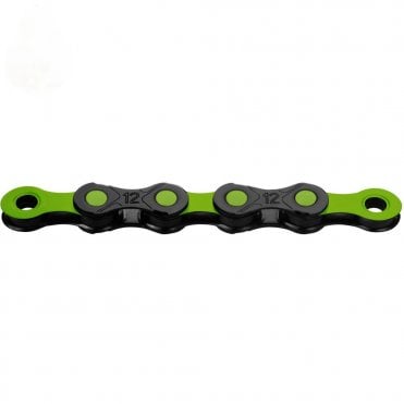 KMC X12 DLC Black/Apple Green Waxed Chain - 12 Speed -126L