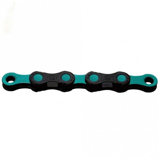 KMC X12 DLC Black/Celeste Waxed Chain - 12 Speed -126L