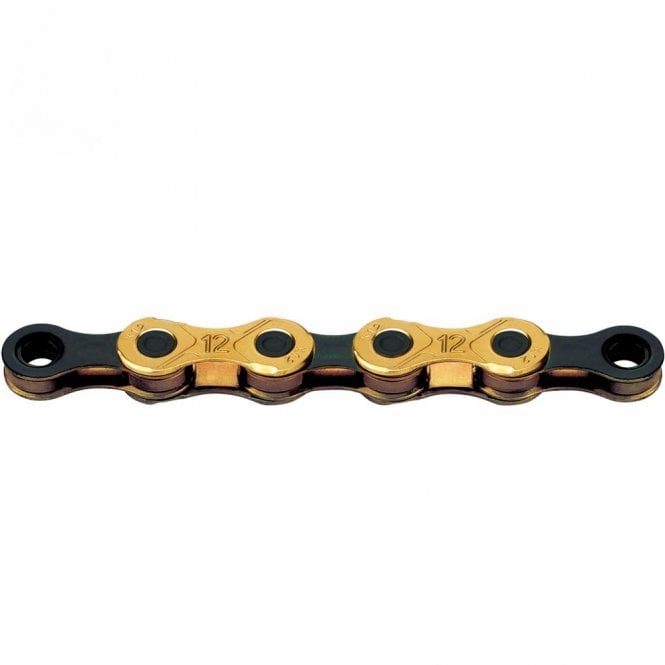 KMC X12 Ti-N Gold/Black Waxed Chain - 12 Speed - 126L