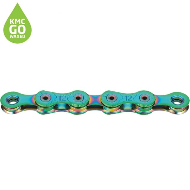 KMC X12L Pre-Waxed Lightweight 12-Speed Chain 126 Links - Aurora Green