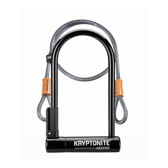 Kryptonite Keeper 12 Standard U-lock With 4 Foot Kryptoflex Cable Sold Secure Silver
