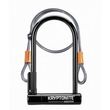 Kryptonite Keeper 12 Standard U-lock With 4 Foot Kryptoflex Cable Sold Secure Silver