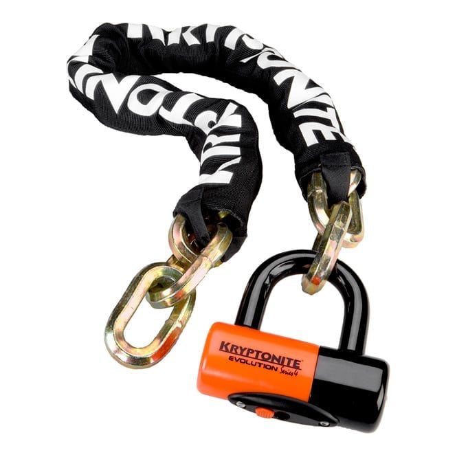 Kryptonite New York Chain (12 mm/100 cm) | 14mm EV Series Disc Lock - Sold Secure Gold