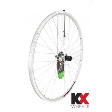 KX Hybrid 700C Doublewall Q/R Cassette Rim Brake Rear Wheel - 8-11 Spd - Silver