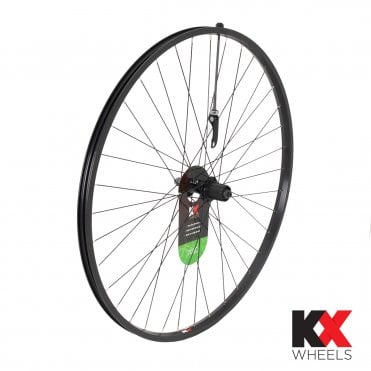 KX Hybrid 700C Singlewall Q/R Cassette Rear Wheel - Rim Brake - 8-11 spd - Black