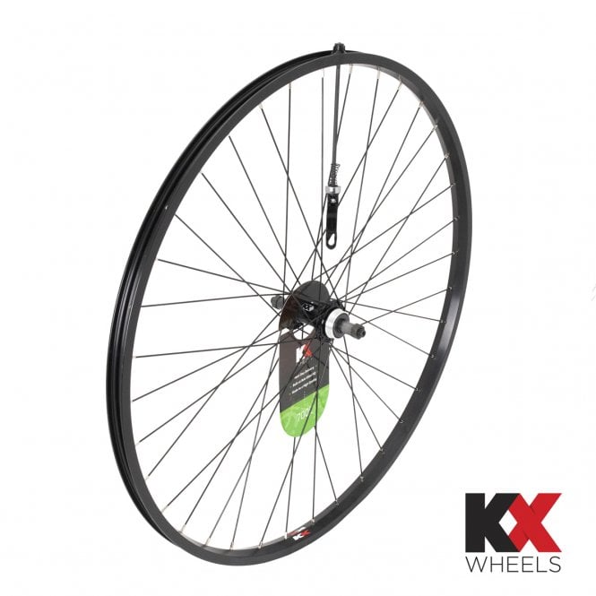 KX Wheels KX Hybrid 700C Singlewall Q/R Screw On Rear Wheel - Rim Brake - Black