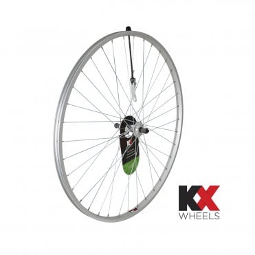 KX Hybrid 700C Singlewall Q/R Screw On Rear Wheel - Rim Brake - Silver