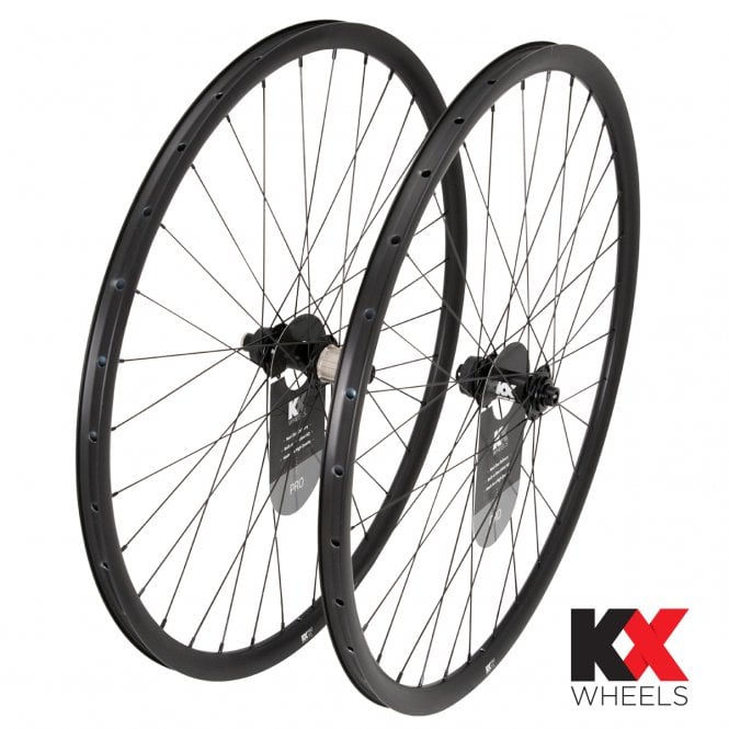 KX Wheels KX Pro Road 700 C - CL Disc - 11 Spd Road - Tubeless Thru Axle  Wheelset - Black
