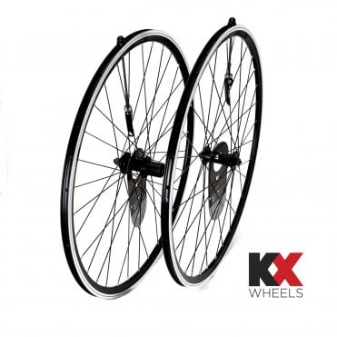 KX Pro Road 700C Q/R Sealed Bearing 8-10 Speed Sh Wheelset - Black