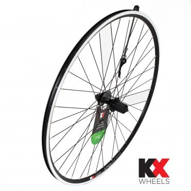 KX Road 700C Doublewall Q/R Rear Wheel - Rim Brake - Shimano 8-11s - Black