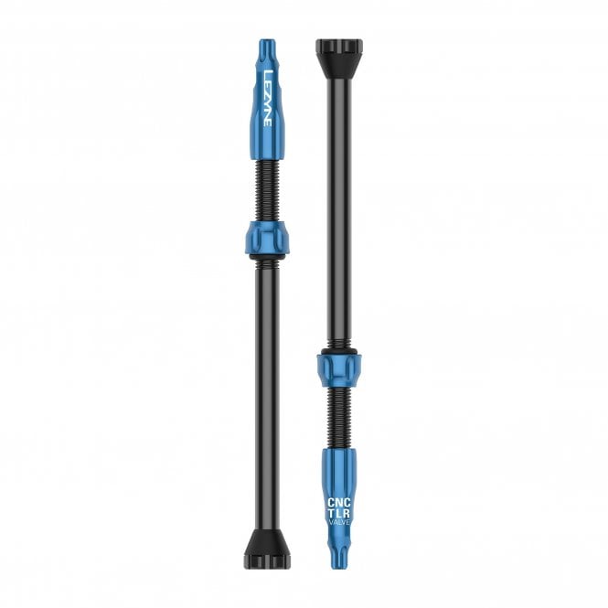 Lezyne CNC TLR Valves Pair - 80 mm - Blue