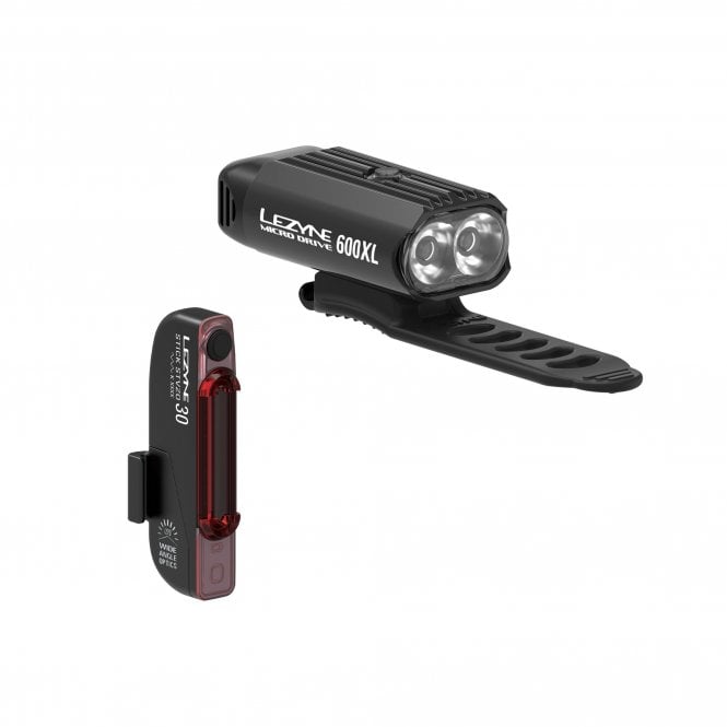Lezyne Light Micro Drive 600XL Front/ Stick Drive Rear - Pair - 600 Lumens