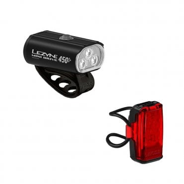 Lezyne Mini Drive 450+ Front & KTV+ Drive Rear Light Set