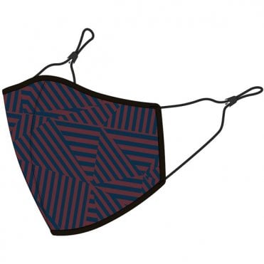 Madison 3D reusable face mask, printed zig camo navy/burgundy