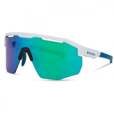 Madison Cipher Glasses - Matt White / Green Mirror