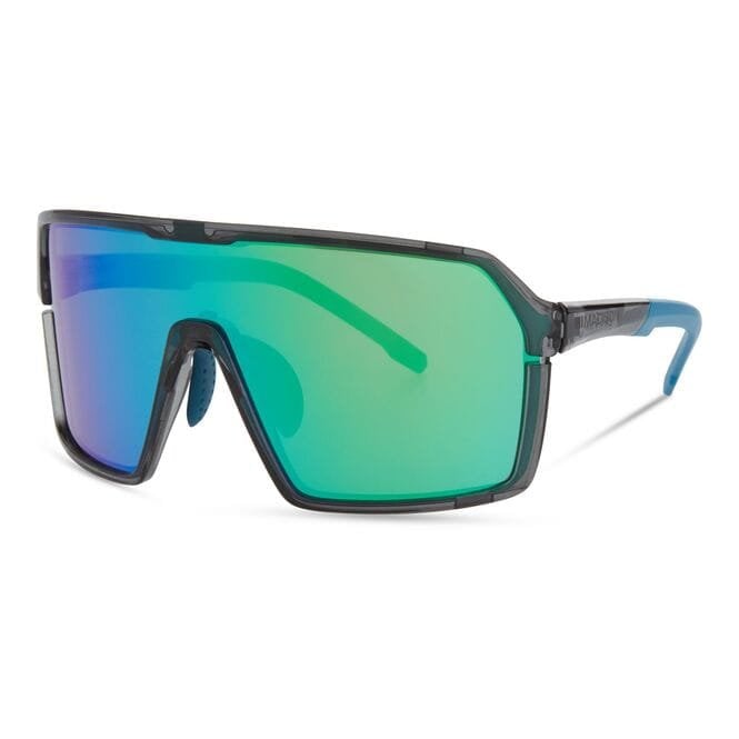 Madison Eyewear Crypto Sunglasses Crystal Gloss Smoke - Green Mirror Lens