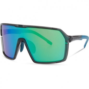 Madison Eyewear Crypto Sunglasses Crystal Gloss Smoke - Green Mirror Lens