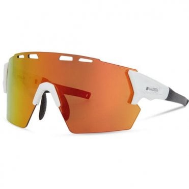 Madison Eyewear Stealth II Sunglasses Gloss White - 3 Lens Pack - Blue Mirror